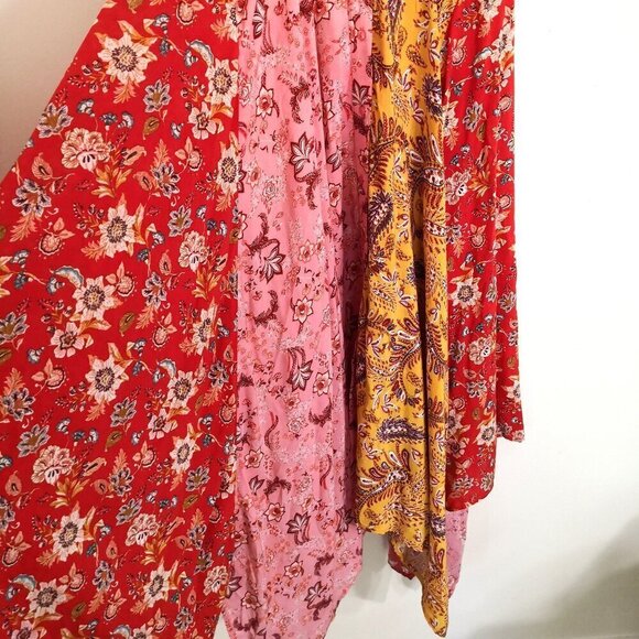 Zara Boho Multicolor Long Floral Patchwork Dress Size S - Picture 5 of 6